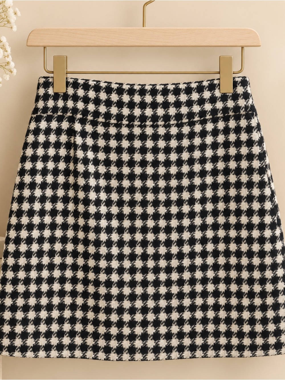 Mango Black & White Houndstooth Women Mini Skirt 🍁✨ - Picture 5 of 7